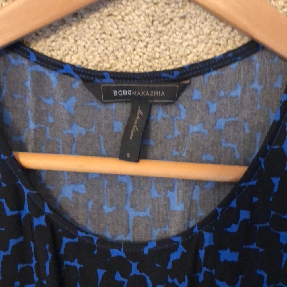BCBG MAXAZRIA blue & black dress, sz S - Picture 2 of 3